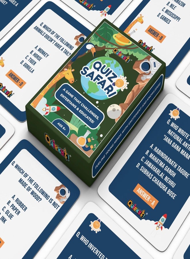 Gangaur Quiz Safari Card Game - Fun Educational Trivia for Kids and & All Ages - Perfect for Game Nights, Parties, and Learning Fun - Interactive and Engaging Game | Age 6 + - Image 2